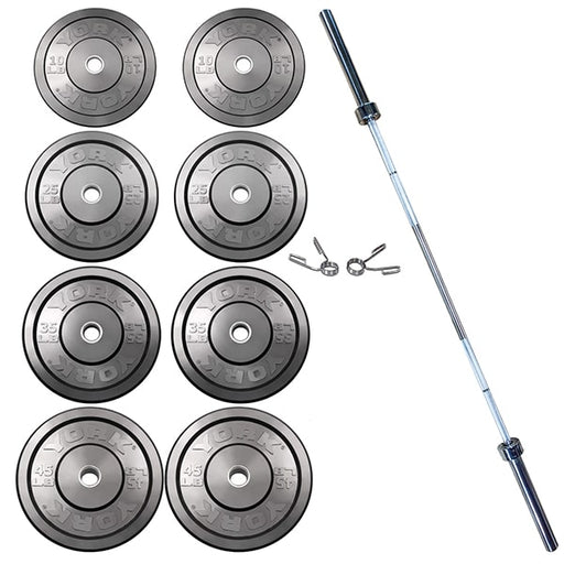 York Barbell Rubber Training Bumper Plate Set 275 lb