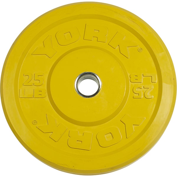 York Barbell Rubber Training Bumper Plate (Color) 25 lbs