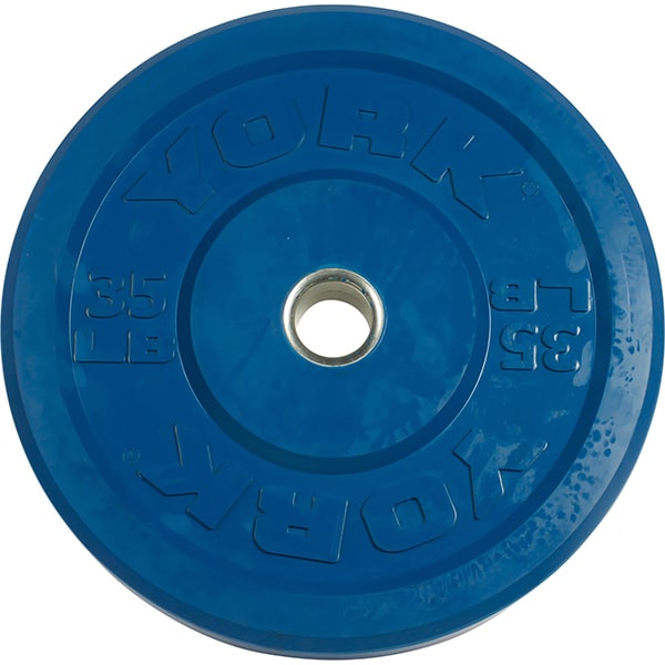 York Barbell Rubber Training Bumper Plate (Color) 35 lbs