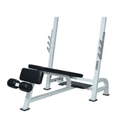 York Barbell STS Olympic Decline Bench Press w Gun Racks White