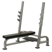 York Barbell STS Olympic Flat Bench w Gun Racks Silver