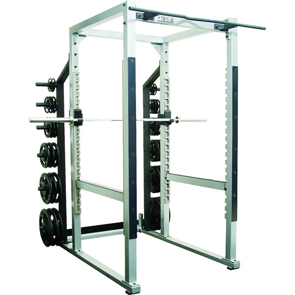 York Barbell STS Power Rack w Hook Plates 3D View