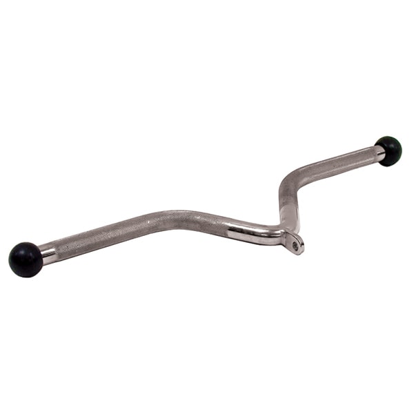 York Barbell V Shape Chrome Bar W Rubber Ends 3D View