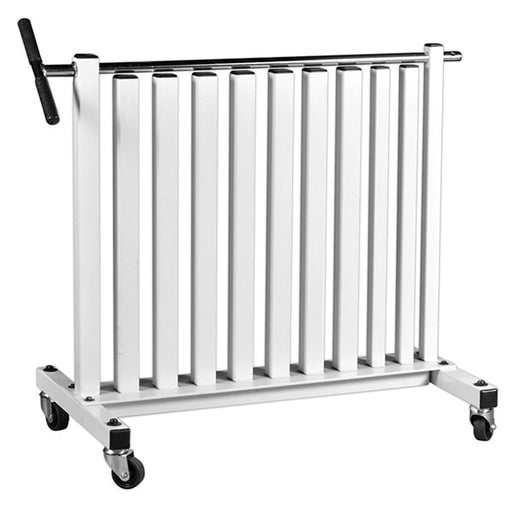 York Barbell Vinyl Fitbell Rack w Security Bar Front View