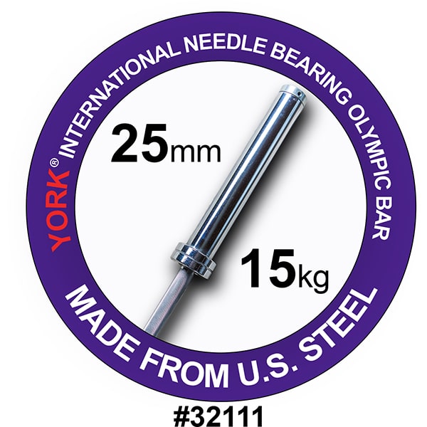 York Barbell Women’s North American Chrome Olympic Training Weight Bar American Made
