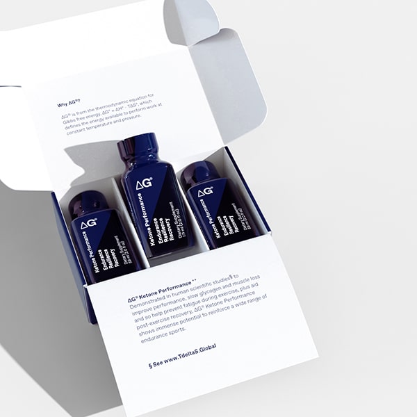 deltaG® Ketone Ester Performance  Opened Box Side View
