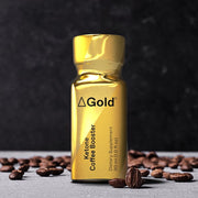 deltaGold® Ketone Ester Coffee Booster Front View With Coffee Beans