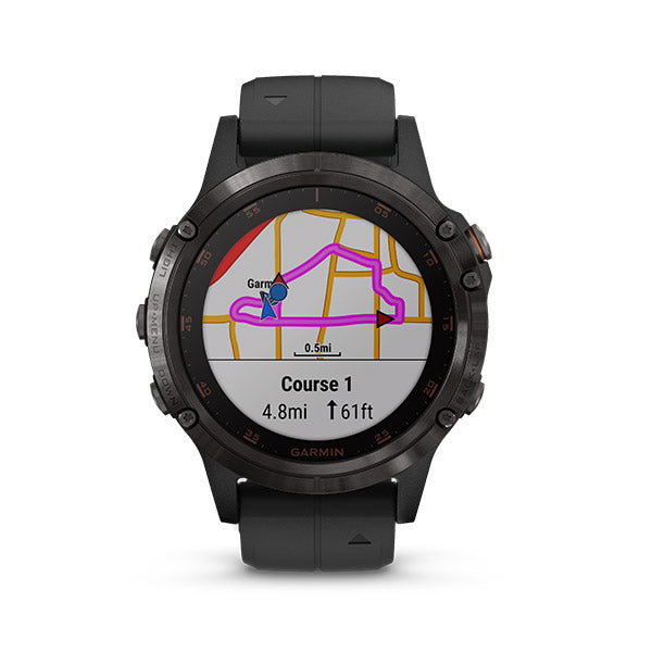 Garmin Fenix 5 Plus Sapphire Carbon Gray DLC Titanium Multisport GPS Watch
