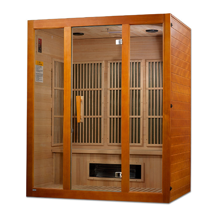 Maxxus Alpine 3-Person Corner Low EMF FAR Infrared Sauna (Canadian Hemlock)
