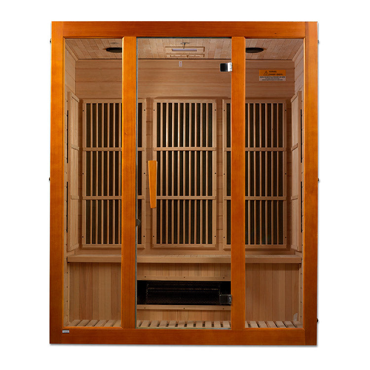 Maxxus Alpine 3-Person Corner Low EMF FAR Infrared Sauna (Canadian Hemlock)