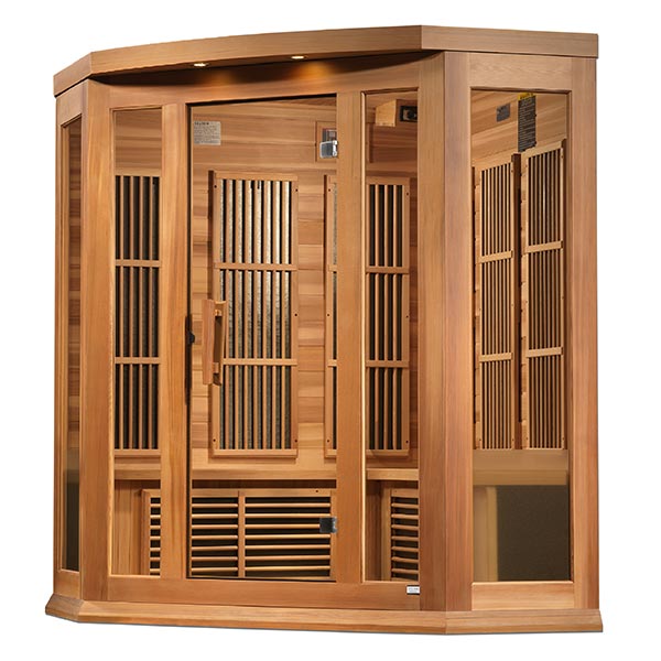 Golden Designs Maxxus "Chaumont Edition" 3 Person Corner Near Zero EMF FAR Infrared Sauna