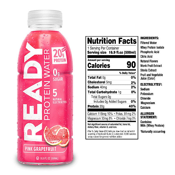 Ready Nutrition Protein Water pink grapefruit