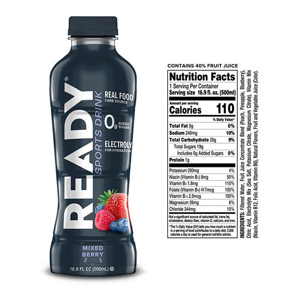 Ready Nutrition Sports Drink - 16oz mixed berry