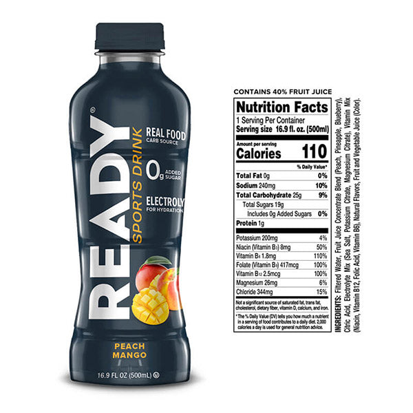 Ready Nutrition Sports Drink - 16oz peach mango