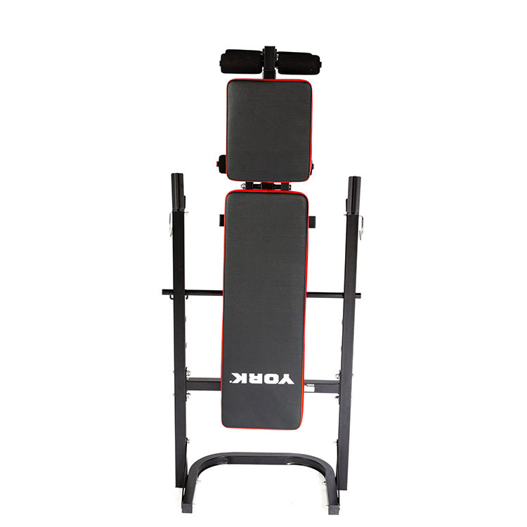 York Barbell 120 Flat To Incline Folding Bench w/ Leg Curl